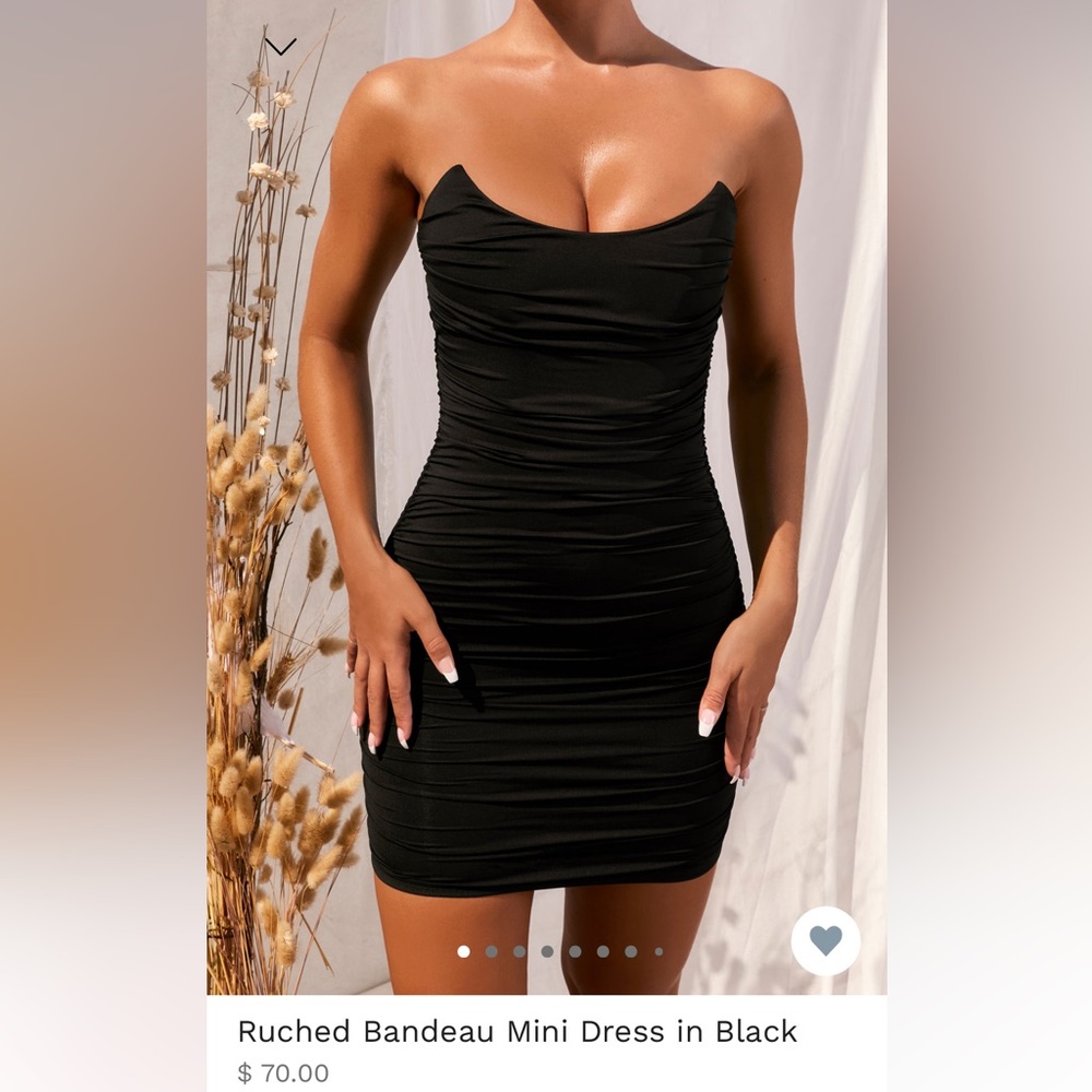 Oh Polly Ruched Bandeau Mini Dress